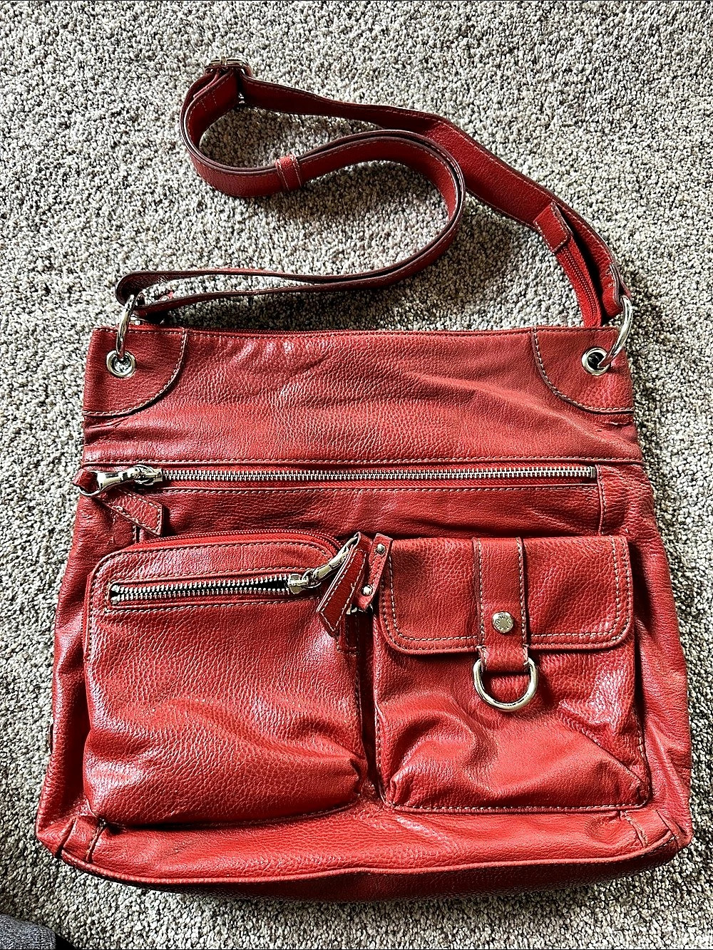 Franco Sarto Crossbody Shoulder Bag in Red